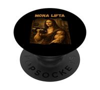Mona Lifta Muscle Mona Lisa Lifting Weights Bodybuilding Gym PopSockets PopGrip Adhesivo