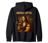 Mona Lifta Muscle Mona Lisa Lifting Weights Bodybuilding Gym Sudadera con Capucha