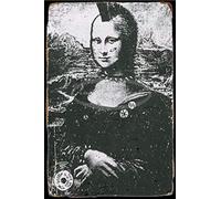 Mona Lisa and Punk Rock Carteles de chapa vintage Cartel de chapa Retro Letrero de metal Placa Arte Decoración de pared 8 × 12 Pulgadas