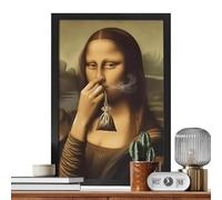 Mona Lisa Bathroom Art - Unframed Canvas Silk 30x40cm | Pinching Nose Picture Poster Toilet Wallpaper Decor | Classical Humor Whimsical Bad Smell Painting For Washroom Restroom Living Room Office