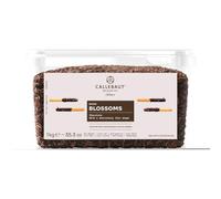 Mona Lisa Blossoms de Callebaut (rizos de chocolate oscuro, tubo de 1 kg)