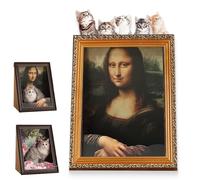 Mona Lisa Cat Bed, 2025 New Oil Painting Cat Scratching Board, Art 4D Oil with Arm Front Panel, Couch Cave Condo Creative Home Decoration, Easy-to-Assemble (#3)