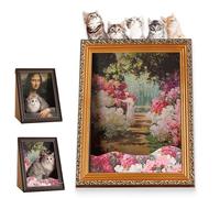 Mona Lisa Cat Bed, 2025 New Oil Painting Cat Scratching Board, Art 4D Oil with Arm Front Panel, Couch Cave Condo Creative Home Decoration, Easy-to-Assemble (#7)