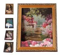Mona Lisa Cat Bed - Art 4D Oil Painting Frame Cat Scratcher with Arm Front Panel Couch Cave Condo, Cardboard Pet House for Indoor Cats, Easy Assembly Pet Bed & Home Decor (F)