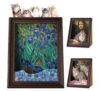 Mona Lisa Cat Bed, Mona Lisa Cat Scratcher Beds, Cats Living in Famous Painting, Art 4D Oil Painting Kitten Frame Nest for Artist Kitten, Easy Assembly Pet Bed & Home Decor (G)