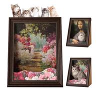 Mona Lisa Cat Bed, Mona Lisa Cat Scratcher Beds, Cats Living in Famous Painting, Art 4D Oil Painting Kitten Frame Nest for Artist Kitten, Easy Assembly Pet Bed & Home Decor (D)