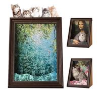 Mona Lisa Cat Bed, Mona Lisa Cat Scratcher Beds, Cats Living in Famous Painting, Art 4D Oil Painting Kitten Frame Nest for Artist Kitten, Easy Assembly Pet Bed & Home Decor (F)