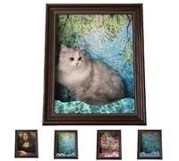 Mona Lisa Cat Bed, Mona Lisa Cat Scratcher Beds, Living In Famous Painting, Famous Art 4D Oil Painting Frame Cardboard Cats House, Easy-To-Assemble (04)
