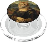 Mona Lisa Cat, Obra de Arte de la Parodia renacentista de Leonardo Davinci PopSockets PopGrip para MagSafe