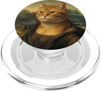 Mona Lisa Cat, Obra de Arte de la Parodia renacentista de Leonardo Davinci PopSockets PopGrip para MagSafe