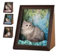 Mona Lisa Cat Scratcher Bed, Art 4D Oil Painting Frame Nest for Artist Kitten, Famous Oil Painting Frame Cardboard Cat House, Cardboard House & Scratchers (Style B)