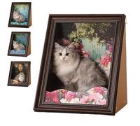 Mona Lisa Cat Scratcher Bed, Art 4D Oil Painting Frame Nest for Artist Kitten, Famous Oil Painting Frame Cardboard Cat House, Cardboard House & Scratchers (Style C)