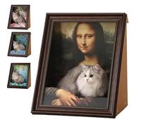 Mona Lisa Cat Scratcher Bed, Art 4D Oil Painting Frame Nest for Artist Kitten, Famous Oil Painting Frame Cardboard Cat House, Cardboard House & Scratchers (Style A)