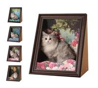 Mona Lisa Cat Scratcher Bed, Cat Living in Famous Painting- Art 4D Oil Painting Frame Nest for Artist Kitten, Easy-to-Assemble Bed Couch Cave Condo Creative Home Decoration (Style D)