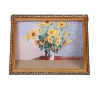 Mona Lisa Cat Scratcher Bed, Cat Living in Famous Painting, Mona Lisa, 4D Oil Painting Frame Nest, Easy-to-Assemble Bed Couch Cave Condo Creative Home Decoration (B,Gold Frame)