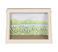Mona Lisa Cat Scratcher Bed, Cat Living in Famous Painting, Mona Lisa, 4D Oil Painting Frame Nest, Easy-to-Assemble Bed Couch Cave Condo Creative Home Decoration (D,White Frame)