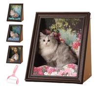 Mona Lisa Cat Scratcher Bed,Famous Oil Painting Frame Cardboard Cat House,Art 4D Oil Painting Frame Nest for Kitten,Creative Home Decoration