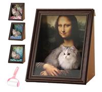 Mona Lisa Cat Scratcher Bed,Famous Oil Painting Frame Cardboard Cat House,Art 4D Oil Painting Frame Nest for Kitten,Creative Home Decoration