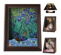 Mona Lisa Cat Scratcher Bed, Mona Lisa Cat Bed, 4D Oil Painting Cats Frame Nest, Easy Assembly Pet Beds & Home Decor, Couch Cave Condo Creative Home Decoration (Plants)