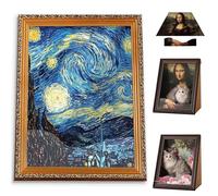 Mona Lisa Cat Scratcher Bed, Mona Lisa Cat Bed, 4D Oil Painting Cats Frame Nest, Easy Assembly Pet Beds & Home Decor, Couch Cave Condo Creative Home Decoration (Night Sky)