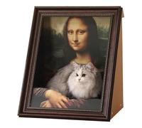 Mona Lisa Cat Scratcher Bed, Mona Lisa Cat Bed, Art 4D Oil Painting Frame Nest with Arm Front Panel, Easy-to-Assemble Bed Couch Cave Condo Creative Home Decoration (A)