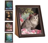 Mona Lisa Cat Scratcher Beds, Famous Oil Painting Frame Cardboard Cats House, Mona Lisa Cat House, Easy-To-Assemble, for Indoor Cats Resting and Playing (B)