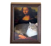 Mona Lisa Cat Scratching House - 3-in-1 Triangular Vertical | Scratching Board Bed | 4D Stereoscopic Pet Supplies with Retro Frame Design | Corrugated Cardboard Cat Nest For Home Decor
