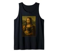 Mona Lisa Comiendo Ramen Arte Divertido Fideos Foodie Mashup Camiseta sin Mangas