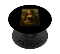 Mona Lisa Comiendo Ramen Arte Divertido Fideos Foodie Mashup PopSockets PopGrip Adhesivo
