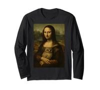 Mona Lisa con búho - Parodia de arte renacentista Manga Larga