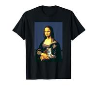 Mona Lisa con Cat Parody Art Classic Camiseta