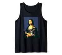 Mona Lisa con Cat Parody Art Classic Camiseta sin Mangas