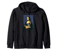 Mona Lisa con Cat Parody Art Classic Sudadera con Capucha