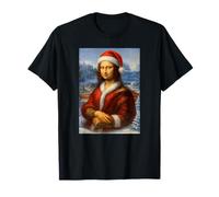 Mona Lisa con Sombrero de Papá Noel para Profesora de Arte Mona Lisa Navidad Camiseta