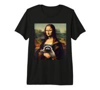 Mona Lisa con Un Mapache Camiseta Premium