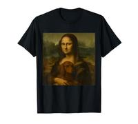 Mona Lisa con un perro salchicha divertido amante de los perros Art Wiener Dog Camiseta