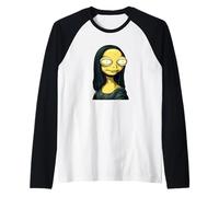 Mona Lisa Divertida en Alien Busca de Amantes del Espacio y el Arte Camiseta Manga Raglan