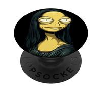 Mona Lisa Divertida en Alien Busca de Amantes del Espacio y el Arte PopSockets PopGrip Adhesivo