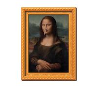 Mona Lisa Divertidos Imanes de Nevera - Imanes de Marco de Fotos de Parodia Retro de Madera | Decoración artística peculiar "Holding Her Nose" | Regalo creativo y divertido para el hogar y la oficina