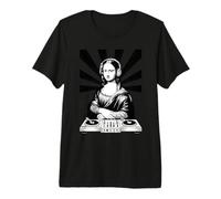 Mona Lisa DJ Auriculares Renacentista Arte Música Amante Camiseta Premium