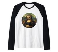 Mona Lisa Erizo Pintura Divertido Erinaceinae Propietario Animal Camiseta Manga Raglan