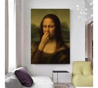 Mona Lisa Foto Divertida Póster Famoso Arte de Pared Impresión Pósters Decoración para el Hogar Sala de Estar Dormitorio Bar Cafetería Cuadro Pintura de Pared (30x40cm(12x16in))
