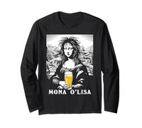 Mona Lisa Hangover Beer Lover Cerveza Irlandesa Divertida Manga Larga