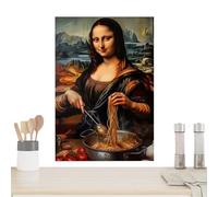 Mona Lisa - Lienzo De 15,75 Pulgadas | Cartel Divertido Comedor - 11,8 Pulgadas, Impresión Sobre Lienzo Mate Sin Marco Para Cocina, Salón, Dormitorio, Dormitorio, Apartamento