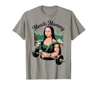 Mona Lisa Muscle Mommy Gym Fitness Bodybuilding Art Camiseta