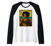 Mona Lisa Negra Afro Queen Mujer Africana Mes de la Historia Camiseta Manga Raglan