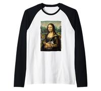 Mona Lisa Piglet Retrato Arte Pintura Camiseta Manga Raglan