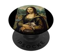 Mona Lisa Piglet Retrato Arte Pintura PopSockets PopGrip Adhesivo