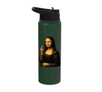 Mona Lisa Showing Middle Finger Funny Sarcastic Graphic Stainless Steel Insulated Water Bottle