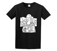 Mona Lisa Sketch - Camiseta de algodón para hombre, color negro, Negro , XXL